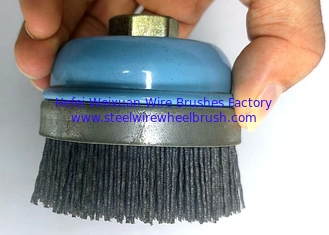 China Durable 3 inch Nylon Abrasive Cup Brush for Removing Paint and Corrosion supplier